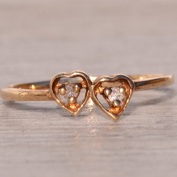Lovers Toi et Moi Ring with Natural Diamonds in Yellow Gold